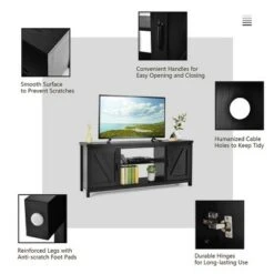 Costway 59'' TV Stand Media Console Center w/ Storage Cabinet for 65'' TV NaturalBlackCoffee -Cheap TV Stands Store unnamed file 6915