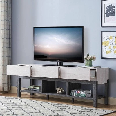 Contra TV Stand for TVs up to 66" White Oak/Distressed Gray - miBasics 3 Contra TV Stand for TVs up to 66" White Oak/Distressed Gray - miBasics