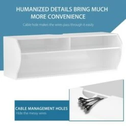 Costway 48.5'' Wall Mounted Audio/Video TV Stands Console W/Shelves for Living Room White -Cheap TV Stands Store unnamed file 6945