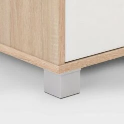 Hollywood TV Stand for TVs up to 85" with Doors White/Brown Wood Grain - CorLiving -Cheap TV Stands Store unnamed file 6956