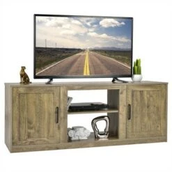 Costway 58'' TV Stand Entertainment Console Center W/ 2 Cabinets for 65'' TV NaturalBlackWalnut 21 Costway 58'' TV Stand Entertainment Console Center W/ 2 Cabinets for 65'' TV NaturalBlackWalnut -Cheap TV Stands Store unnamed file 7019