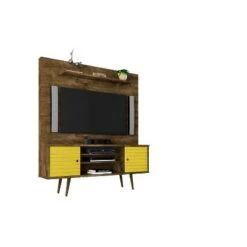 Liberty Freestanding Entertainment Center with Overhead Shelf TV Stand for TVs up to 60" - Manhattan Comfort 3d Prints White -Cheap TV Stands Store unnamed file 7026