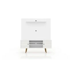 Liberty Freestanding Entertainment Center with Overhead Shelf TV Stand for TVs up to 60" - Manhattan Comfort 3d Prints White -Cheap TV Stands Store unnamed file 7033