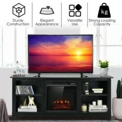Costway 58'' 2-Tier Fireplace TV Stand W/18'' 1400W Electric Fireplace 65'' -Cheap TV Stands Store unnamed file 711