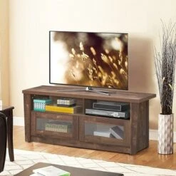 Costway TV Stand Entertainment Center Hold up to 55'' TV with 2 Shelves & 2 Door Cabints -Cheap TV Stands Store unnamed file 7144