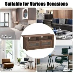 Costway TV Stand Entertainment Center Hold up to 55'' TV with 2 Shelves & 2 Door Cabints -Cheap TV Stands Store unnamed file 7148