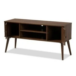 Alard 2 Door Wood TV Stand for TVs up to 50" Walnut - Baxton Studio