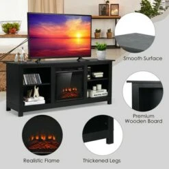 Costway 58'' 2-Tier Fireplace TV Stand W/18'' 1400W Electric Fireplace 65'' -Cheap TV Stands Store unnamed file 716