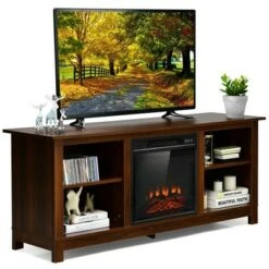 Costway 58'' 2-Tier Fireplace TV Stand W/18'' 1400W Electric Fireplace 65'' -Cheap TV Stands Store unnamed file 718
