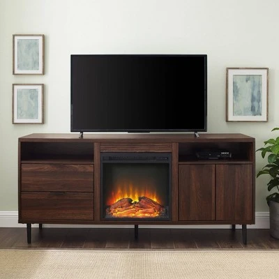 Ronan Modern Storage with Electric Fireplace TV Stand for TVs up to 65" - Saracina Home Slate Gray 3 Ronan Modern Storage with Electric Fireplace TV Stand for TVs up to 65" - Saracina Home Slate Gray