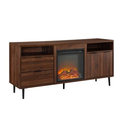 Ronan Modern Storage with Electric Fireplace TV Stand for TVs up to 65" - Saracina Home Slate Gray 5 Ronan Modern Storage with Electric Fireplace TV Stand for TVs up to 65" - Saracina Home Slate Gray - Image 3