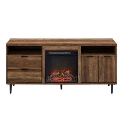 Ronan Modern Storage with Electric Fireplace TV Stand for TVs up to 65" - Saracina Home Slate Gray 11 Ronan Modern Storage with Electric Fireplace TV Stand for TVs up to 65" - Saracina Home Slate Gray - Image 9