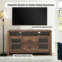 Costway TV Stand Tall Entertainment Center Hold up to 58'' TV w/ Glass Storage & Drawers 14 Costway TV Stand Tall Entertainment Center Hold up to 58'' TV w/ Glass Storage & Drawers -Cheap TV Stands Store unnamed file 7286