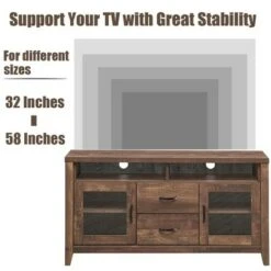 Costway TV Stand Tall Entertainment Center Hold up to 58'' TV w/ Glass Storage & Drawers 15 Costway TV Stand Tall Entertainment Center Hold up to 58'' TV w/ Glass Storage & Drawers -Cheap TV Stands Store unnamed file 7287
