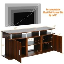Costway 63'' TV Stand Entertainment Console Center W/ 2 Cabinets Up to 70'' BlackWalnut 13 Costway 63'' TV Stand Entertainment Console Center W/ 2 Cabinets Up to 70'' BlackWalnut -Cheap TV Stands Store unnamed file 7302