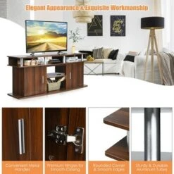 Costway 63'' TV Stand Entertainment Console Center W/ 2 Cabinets Up to 70'' BlackWalnut 14 Costway 63'' TV Stand Entertainment Console Center W/ 2 Cabinets Up to 70'' BlackWalnut -Cheap TV Stands Store unnamed file 7303