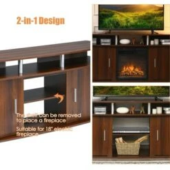 Costway 63'' TV Stand Entertainment Console Center W/ 2 Cabinets Up to 70'' BlackWalnut 15 Costway 63'' TV Stand Entertainment Console Center W/ 2 Cabinets Up to 70'' BlackWalnut -Cheap TV Stands Store unnamed file 7304