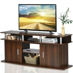 Costway 63'' TV Stand Entertainment Console Center W/ 2 Cabinets Up to 70'' BlackWalnut 19 Costway 63'' TV Stand Entertainment Console Center W/ 2 Cabinets Up to 70'' BlackWalnut -Cheap TV Stands Store unnamed file 7308