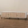 Bastien Light Oak 6 Shelf TV Stand for TVs up to 60" White/Brown - Baxton Studio -Cheap TV Stands Store unnamed file 7321