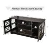 Costway Glass Door TV Stand Entertainment Center w/ Drawer Storage Shelves Brown