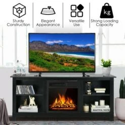 Costway 58'' 2-Tier Fireplace TV Stand W/18'' 1500W Electric Fireplace 65'' -Cheap TV Stands Store unnamed file 733
