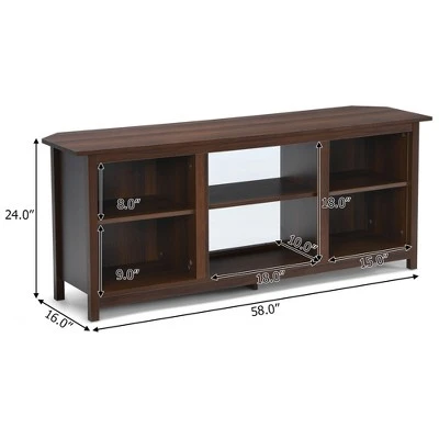 Costway TV Stand 58 inch Entertainment Media Console Center Up to 65 inch Coffee or Black with 2 Tiers 3 Costway TV Stand 58 inch Entertainment Media Console Center Up to 65 inch Coffee or Black with 2 Tiers