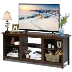 Costway TV Stand 58 inch Entertainment Media Console Center Up to 65 inch Coffee or Black with 2 Tiers 20 Costway TV Stand 58 inch Entertainment Media Console Center Up to 65 inch Coffee or Black with 2 Tiers -Cheap TV Stands Store unnamed file 7372