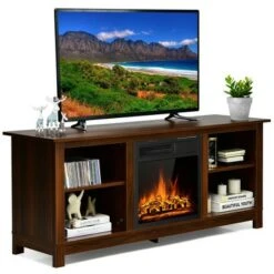 Costway 58'' 2-Tier Fireplace TV Stand W/18'' 1500W Electric Fireplace 65'' -Cheap TV Stands Store unnamed file 740