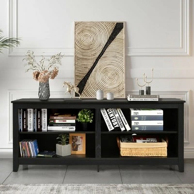 Costway 4-Cubby TV Stand Media Console for TV's up to 65'' w/ Adjustable Shelf 5 Costway 4-Cubby TV Stand Media Console for TV's up to 65'' w/ Adjustable Shelf - Image 3