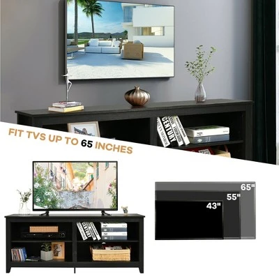 Costway 4-Cubby TV Stand Media Console for TV's up to 65'' w/ Adjustable Shelf 7 Costway 4-Cubby TV Stand Media Console for TV's up to 65'' w/ Adjustable Shelf - Image 5