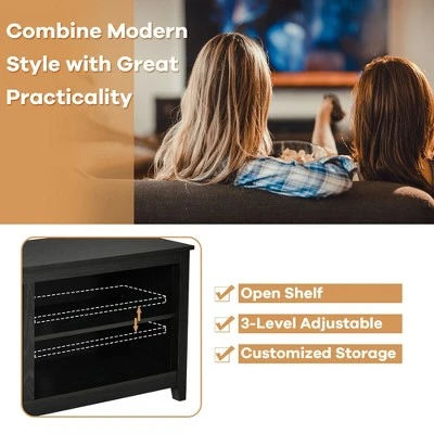 Costway 4-Cubby TV Stand Media Console for TV's up to 65'' w/ Adjustable Shelf 8 Costway 4-Cubby TV Stand Media Console for TV's up to 65'' w/ Adjustable Shelf - Image 6