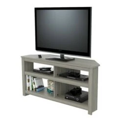 Corner TV Stand for TVs up to 50" Smoke Oak - Inval -Cheap TV Stands Store unnamed file 7462