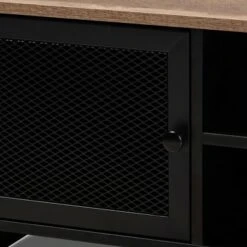 Connell Two-Tone Wood and Metal 2 Door TV Stand for TVs up to 40" Natural Brown/Black - Baxton Studio -Cheap TV Stands Store unnamed file 7492