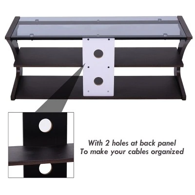 Costway 3-Tier Tempered Glass Top TV Stand Entertainment Center Media Console Furniture 9 Costway 3-Tier Tempered Glass Top TV Stand Entertainment Center Media Console Furniture - Image 7