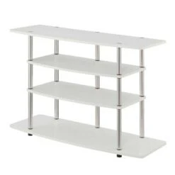 Designs2Go No Tools Wide Highboy 4 Tier TV Stand for TVs up to 43" - Breighton Home White -Cheap TV Stands Store unnamed file 7517