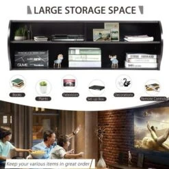 Costway 48.5'' Wall Mounted Audio/Video TV Stands Console Living Room Furniture W/Shelves -Cheap TV Stands Store unnamed file 7524