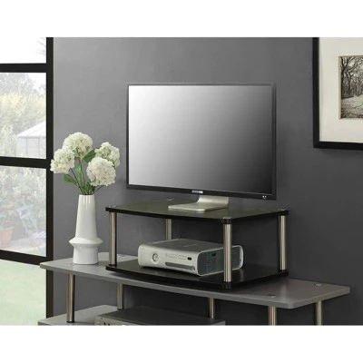 Two-Tier Swivel Riser TV Stand for TVs up to 20" - Breighton Home Brown 5 Two-Tier Swivel Riser TV Stand for TVs up to 20" - Breighton Home Brown - Image 3