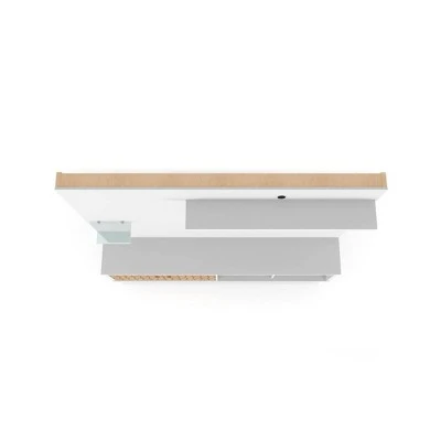 Liberty Freestanding Entertainment Center with Overhead Shelf TV Stand for TVs up to 55" - Manhattan Comfort White/aqua Blue 8 Liberty Freestanding Entertainment Center with Overhead Shelf TV Stand for TVs up to 55" - Manhattan Comfort White/aqua Blue - Image 6