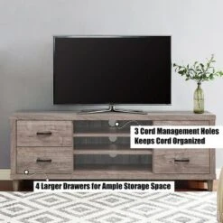 Costway TV Stand Entertainment Center Hold up to 65'' TV with Storage Shelves & 4 Drawers -Cheap TV Stands Store unnamed file 7592