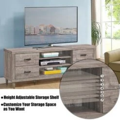 Costway TV Stand Entertainment Center Hold up to 65'' TV with Storage Shelves & 4 Drawers -Cheap TV Stands Store unnamed file 7594