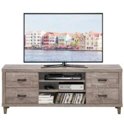 Costway TV Stand Entertainment Center Hold up to 65'' TV with Storage Shelves & 4 Drawers -Cheap TV Stands Store unnamed file 7596