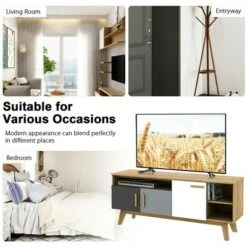 Costway TV Stand for TVs up to 65'' Entertainment Center Console w/ Adjustable Shelf -Cheap TV Stands Store unnamed file 7604