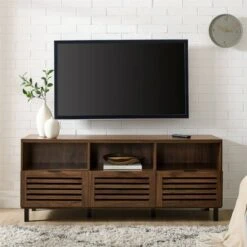 Visconti Boho Slat Door TV Stand for TVs up to 65" - Saracina Home English Oak -Cheap TV Stands Store unnamed file 7636