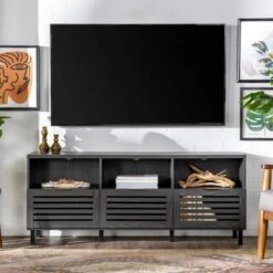 Visconti Boho Slat Door TV Stand for TVs up to 65" - Saracina Home English Oak -Cheap TV Stands Store unnamed file 7644