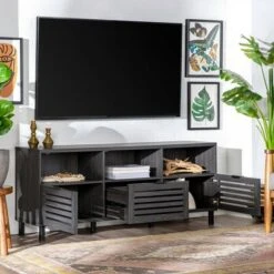 Visconti Boho Slat Door TV Stand for TVs up to 65" - Saracina Home English Oak -Cheap TV Stands Store unnamed file 7651