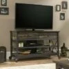 Steel River TV Stand for TVs up to 55" Carbon Oak - Sauder