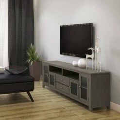 72" Essex Wide TV Media Stand - Wyndenhall Distressed Gray