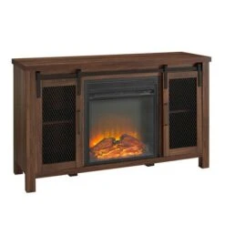 Rustic Farmhouse Fireplace TV Stand for TVs up to 55" - Saracina Home Rustic Oak -Cheap TV Stands Store unnamed file 775