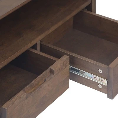 Devlin Mid-Century Low TV Stand for TVs up to 65" Walnut Brown - WyndenHall 5 Devlin Mid-Century Low TV Stand for TVs up to 65" Walnut Brown - WyndenHall - Image 3