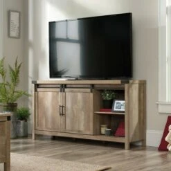 Bridge Acre Rustic Farmhouse Credenza TV Stand for TVs up to 58" Lintel Oak - Sauder -Cheap TV Stands Store unnamed file 7841